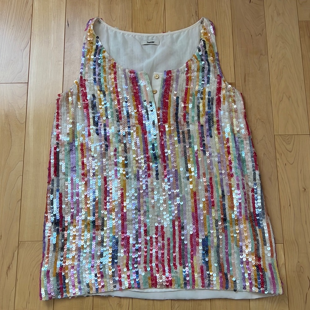J Crew Rainbow Sequin Tank M